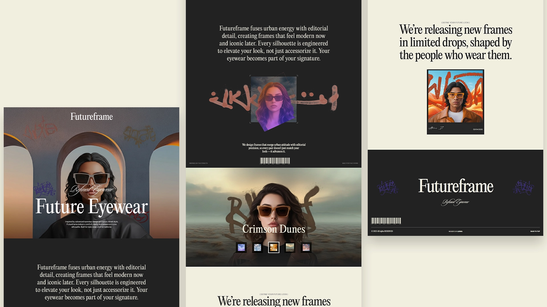 Website showcasing FutureFrame