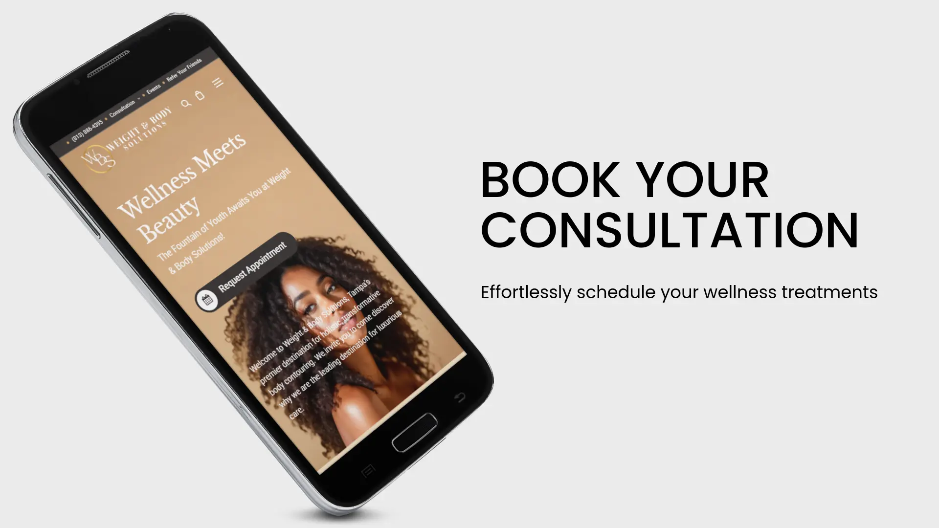 Weight and Body Solutions mobile screen