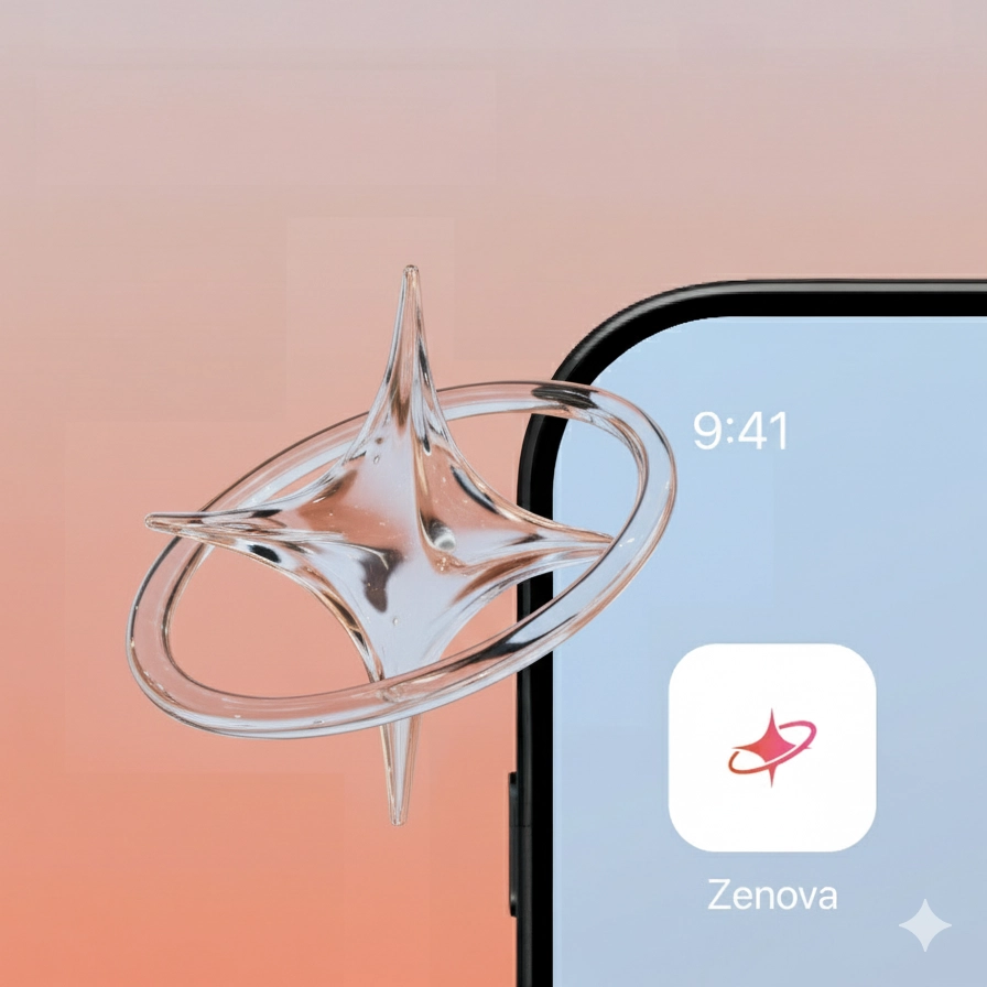 Two team members viewing the Zenova dashboard on a large wall-mounted display during a strategy meeting.